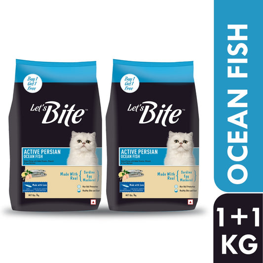 Let's Bite Active Persian Ocean Fish Dry Cat Food – 2kg (1kg × 2)