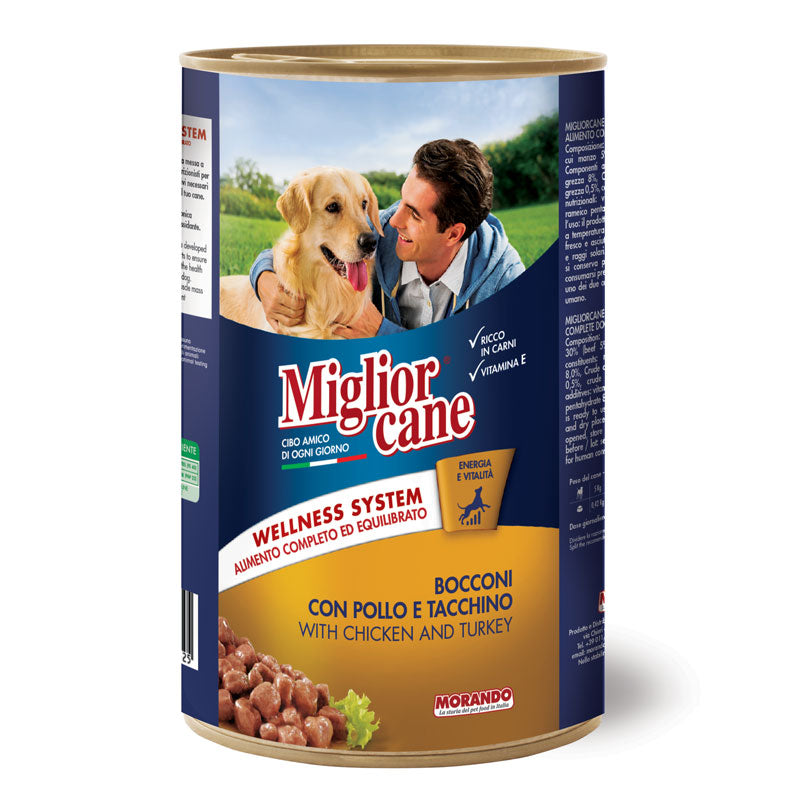 Morando Professional – Migliorcane Adult Chunks with Chicken and Turkey – 405 g