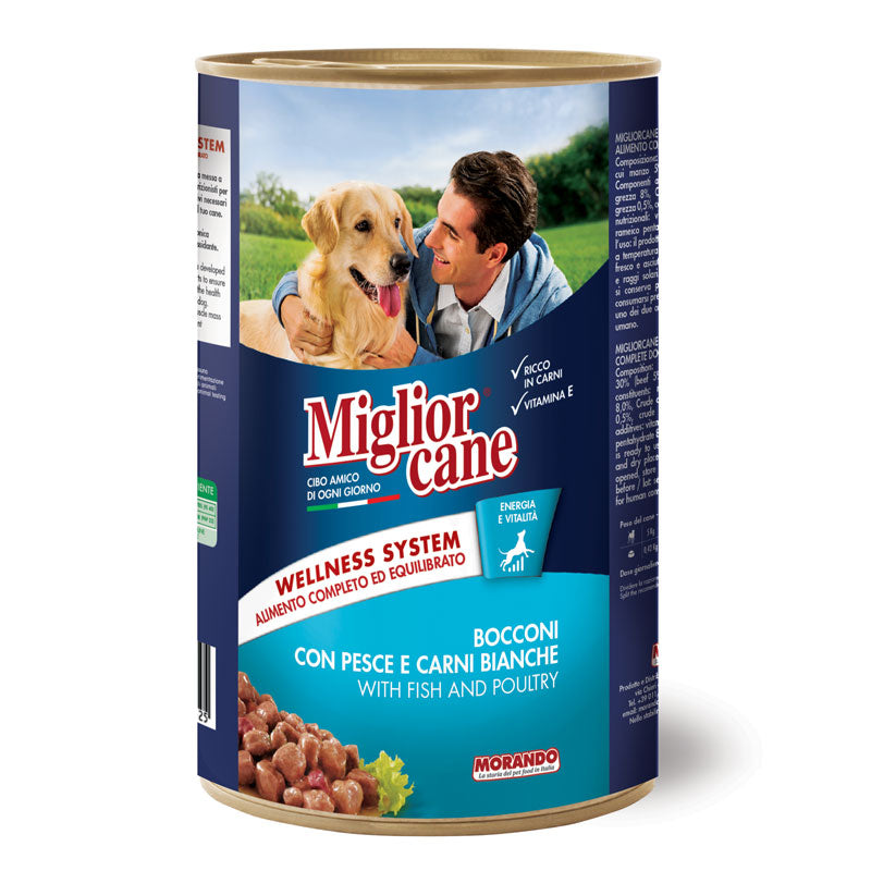 Migliorcane Chunks with Fish and White Meats – 1.25 Kg pack front