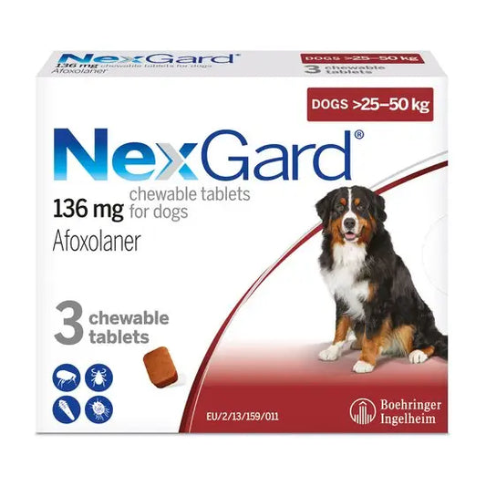 NexGard Chew for Extra Large Dogs 25–50 kg (3 Chews)
