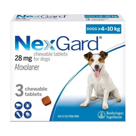 NexGard Chew for Medium Dogs 4–10 kg (3 Chews)