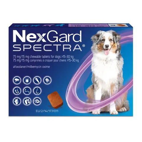 NexGard Spectra Flea, Tick & Worm Treatment For Large Dogs 1x3Tb