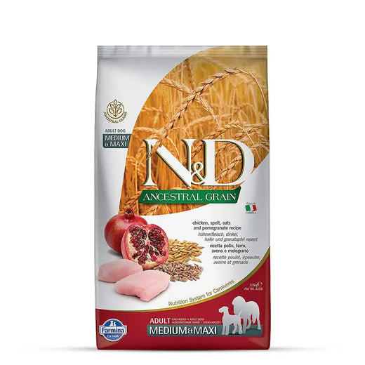 Farmina N&D Ancestral Grain Chicken & Pomegranate Adult Med/Maxi – 12kg