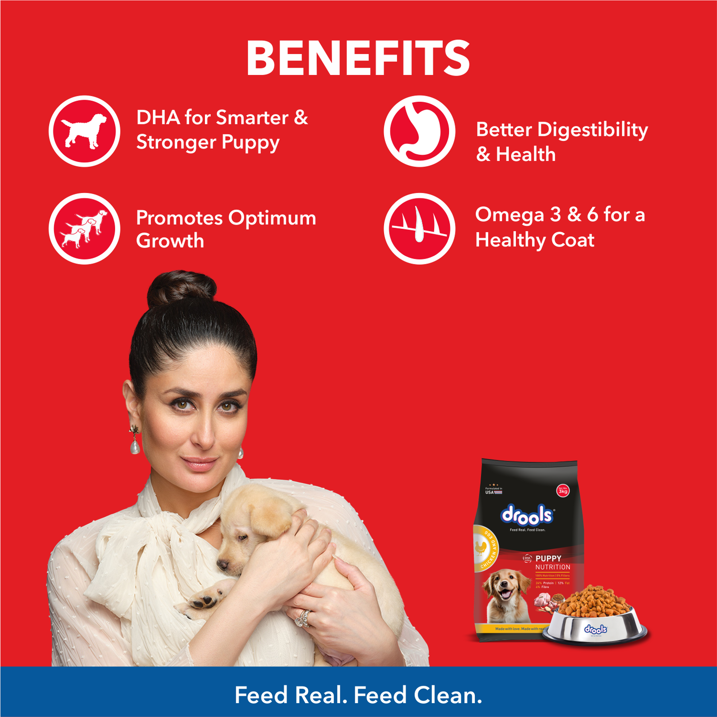 Drools Chicken and Egg Puppy Dog Food – 3kg + Free 1.2kg