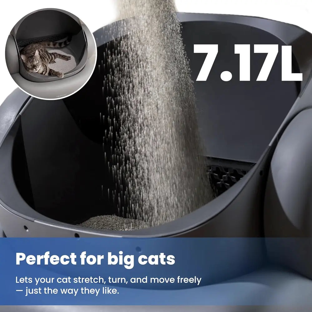 Neakasa M1+ Open-Top Self-Cleaning Cat Litter Box (Gray)