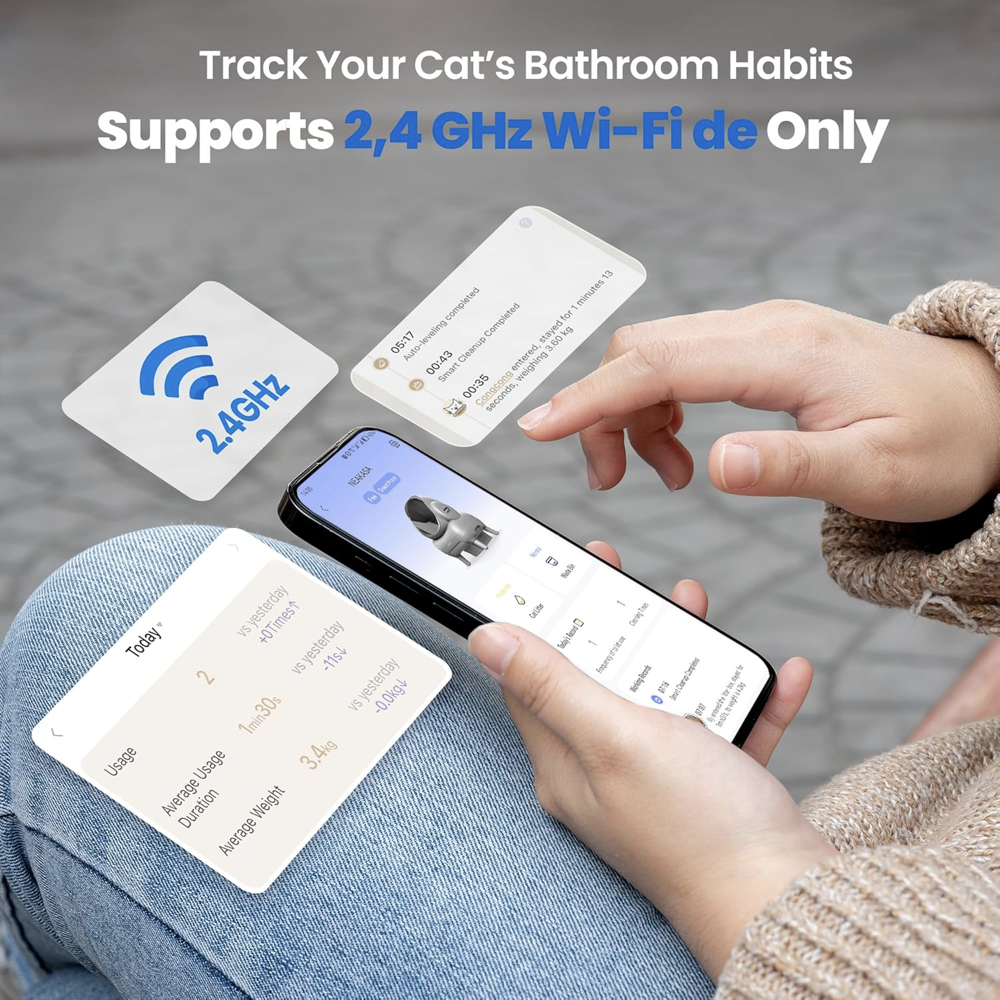 Neakasa M1 Open-Top Self-Cleaning Cat Litter Box (Gray)