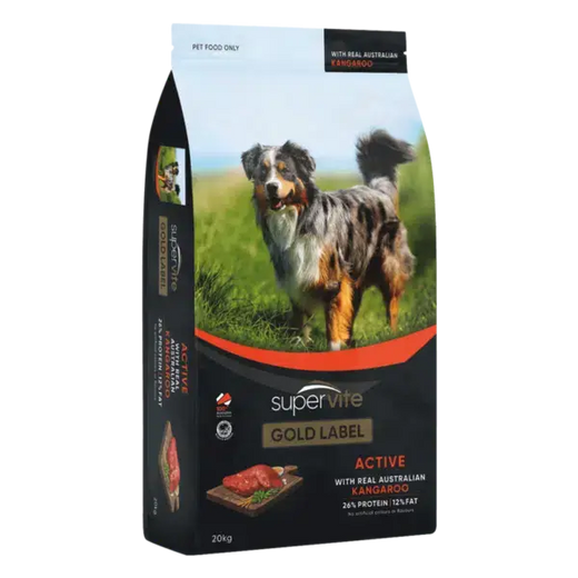 Supervite Gold Label Active Kangaroo Dry Dog Food – 20kg
