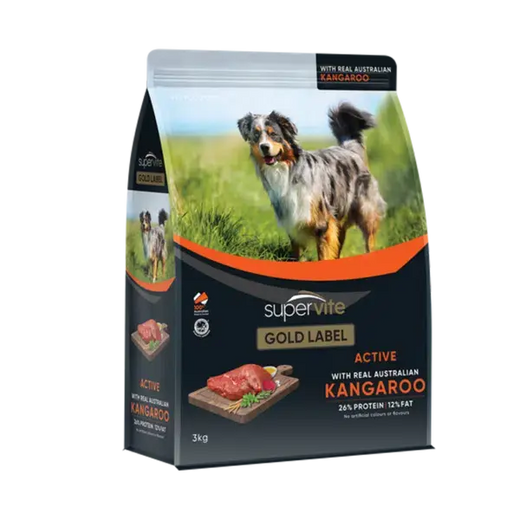 Supervite Gold Label Active Kangaroo Dry Dog Food – 3kg
