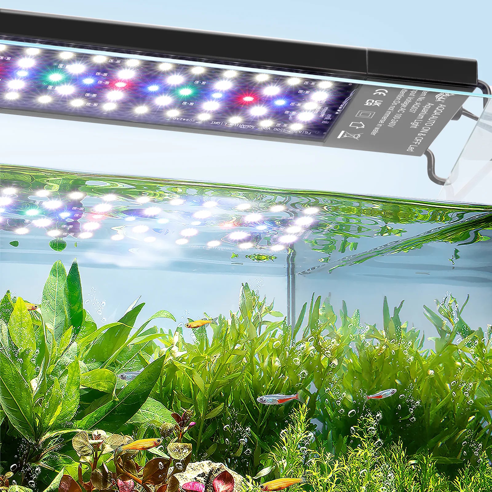 AQQA AQ037 full-spectrum light over a planted aquarium