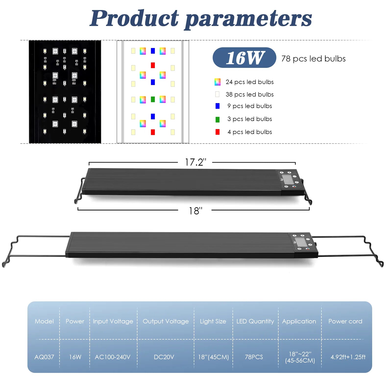 AQQA AQ037 extendable metal aquarium brackets