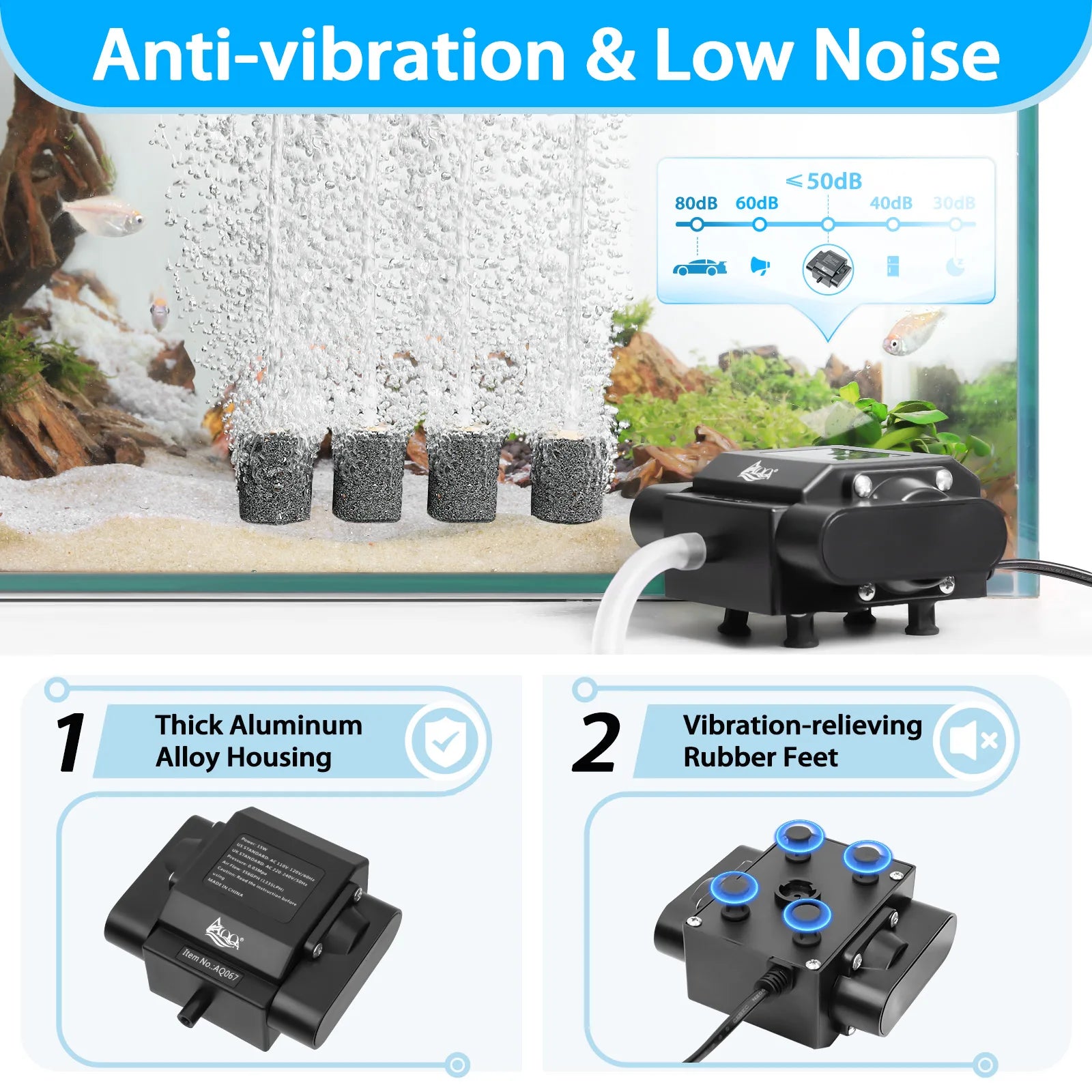 AQQA AQ067 powerful aeration for aquariums and ponds