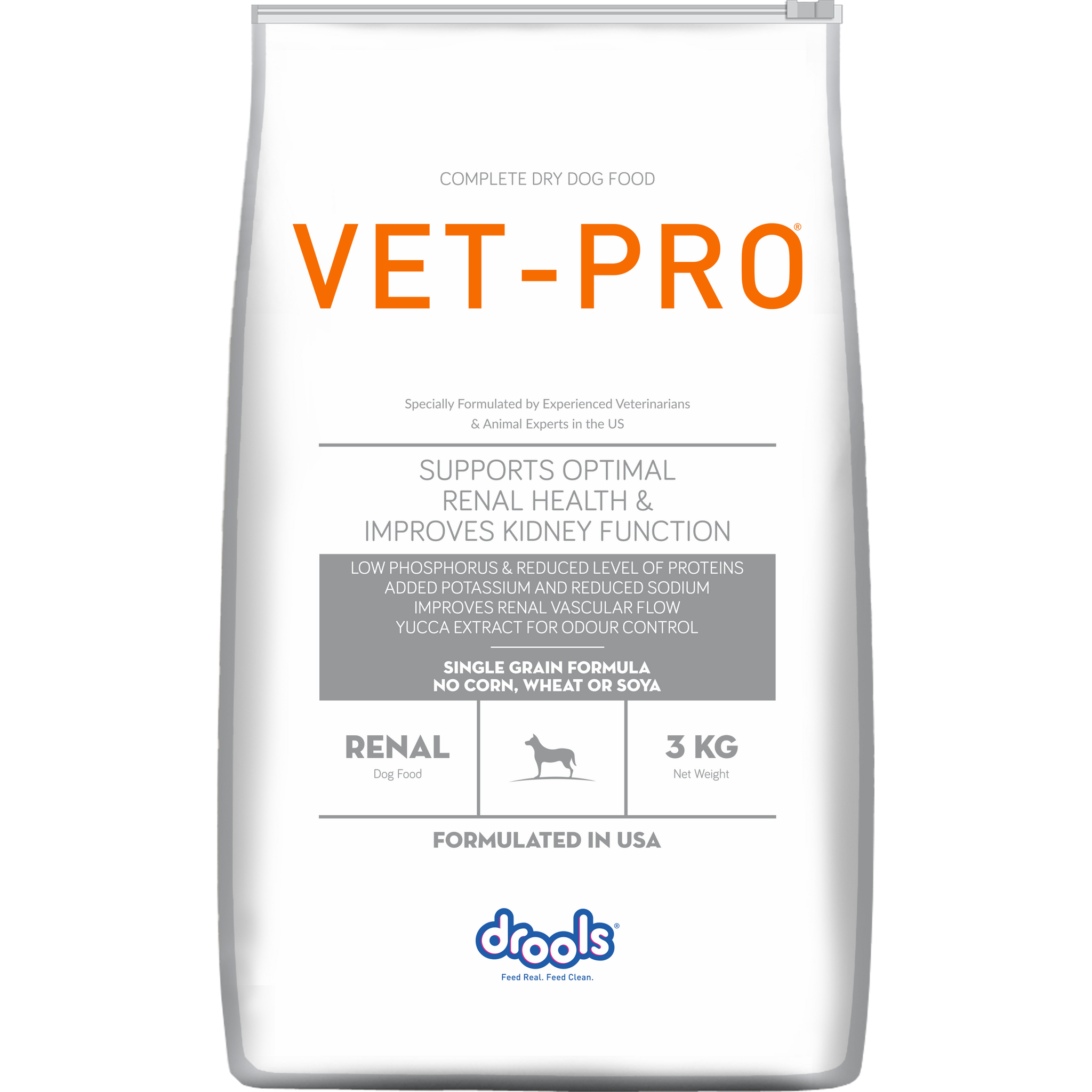 VET-PRO Renal Dry Dog Food 3kg – front of pack