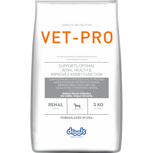 VET-PRO Renal Dry Dog Food 3kg – front of pack