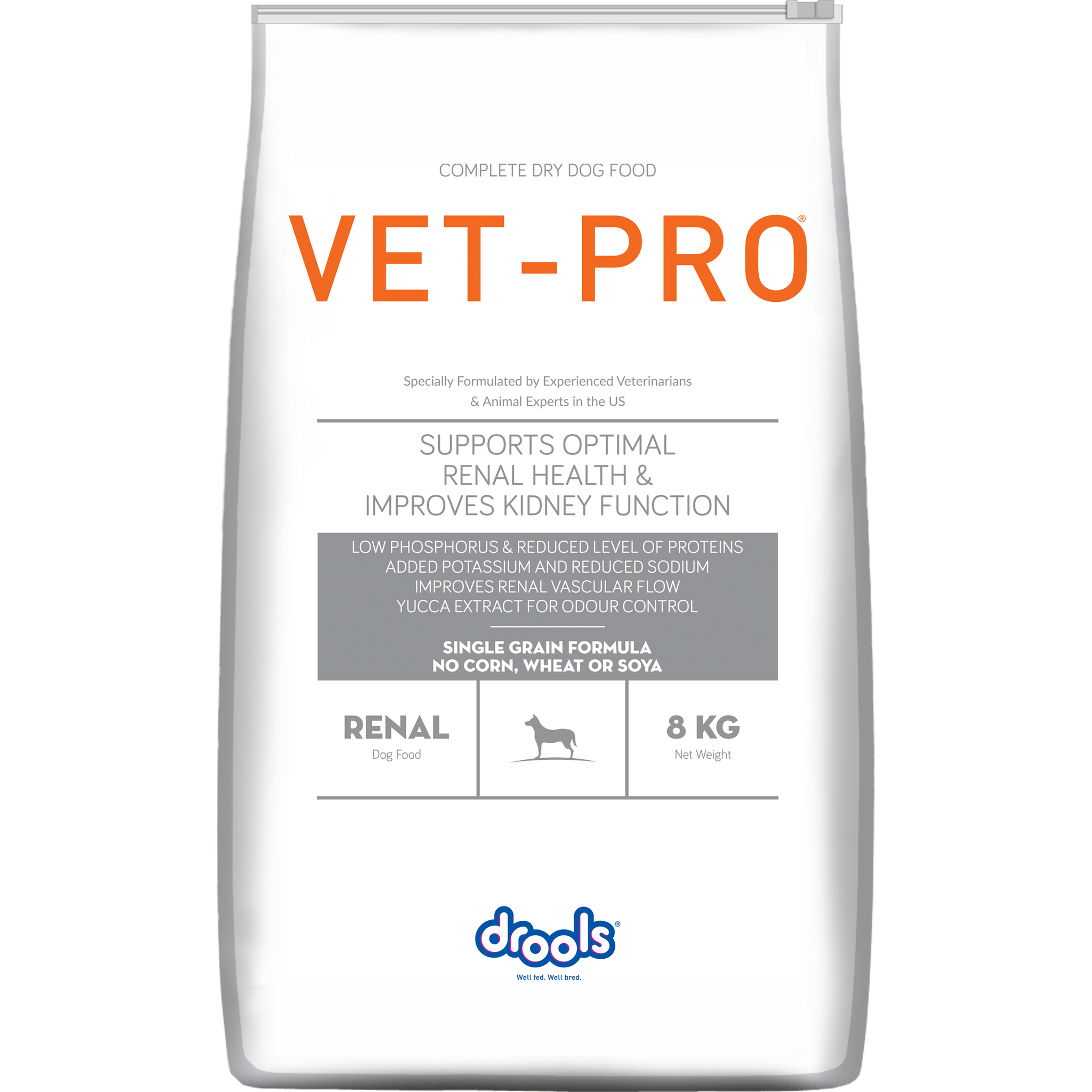VET-PRO Renal Dry Dog Food 8kg – front of pack
