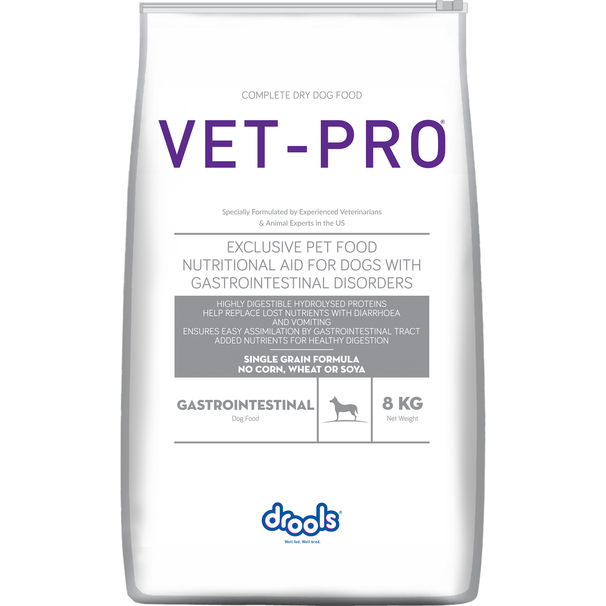 VET-PRO Gastrointestinal Dry Dog Food 8kg – front of pack