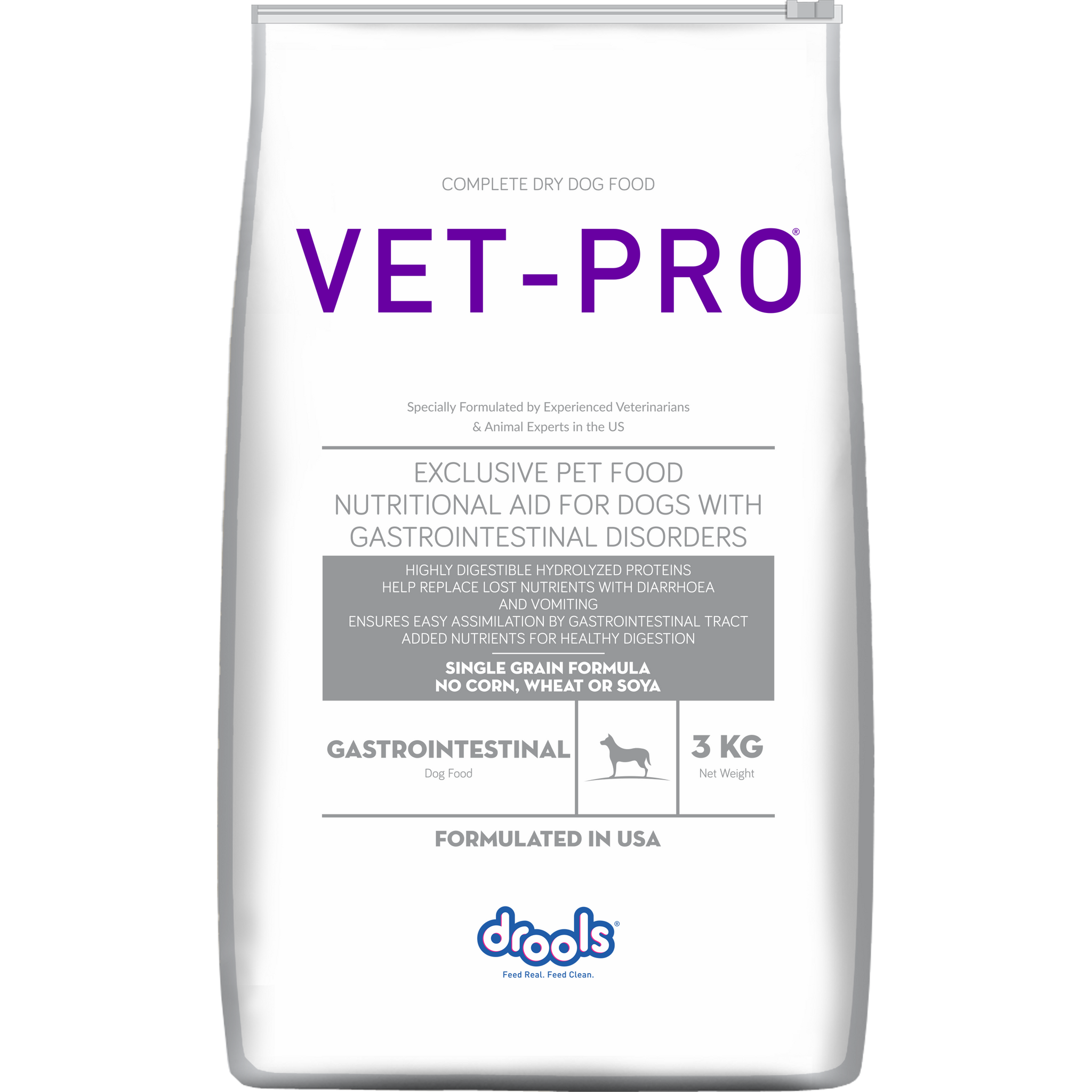 VET-PRO Gastrointestinal Dry Dog Food 3kg – front of pack