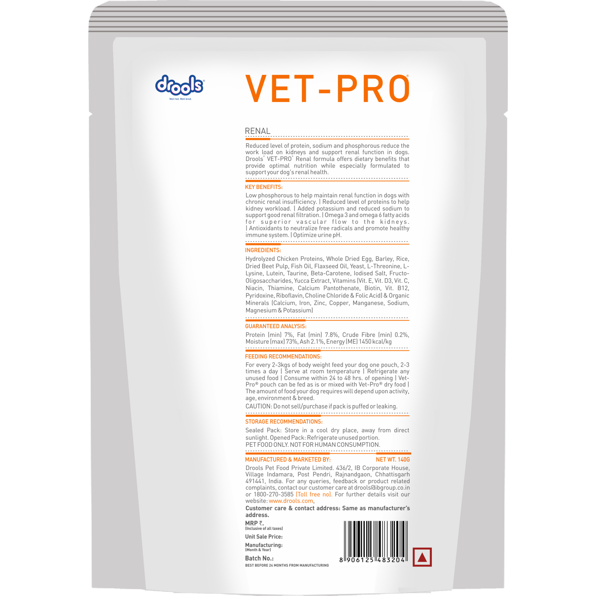 VET-PRO Renal Gravy pouch – back