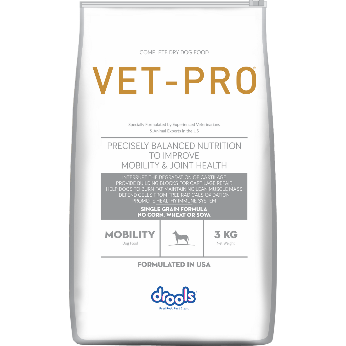 VET-PRO Mobility Dry Dog Food 3kg – front of pack