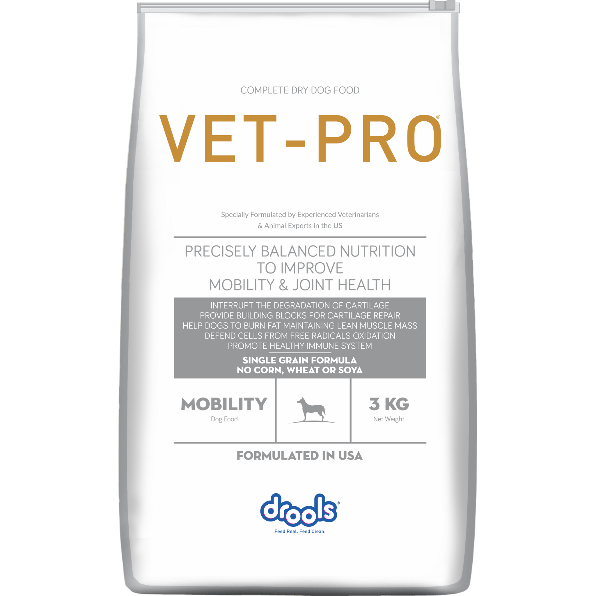 VET-PRO Mobility Dry Dog Food 3kg – front of pack