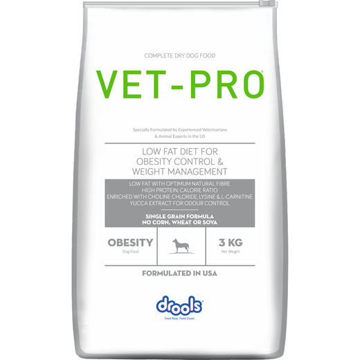VET-PRO Obesity Dry Dog Food 3kg – front of pack