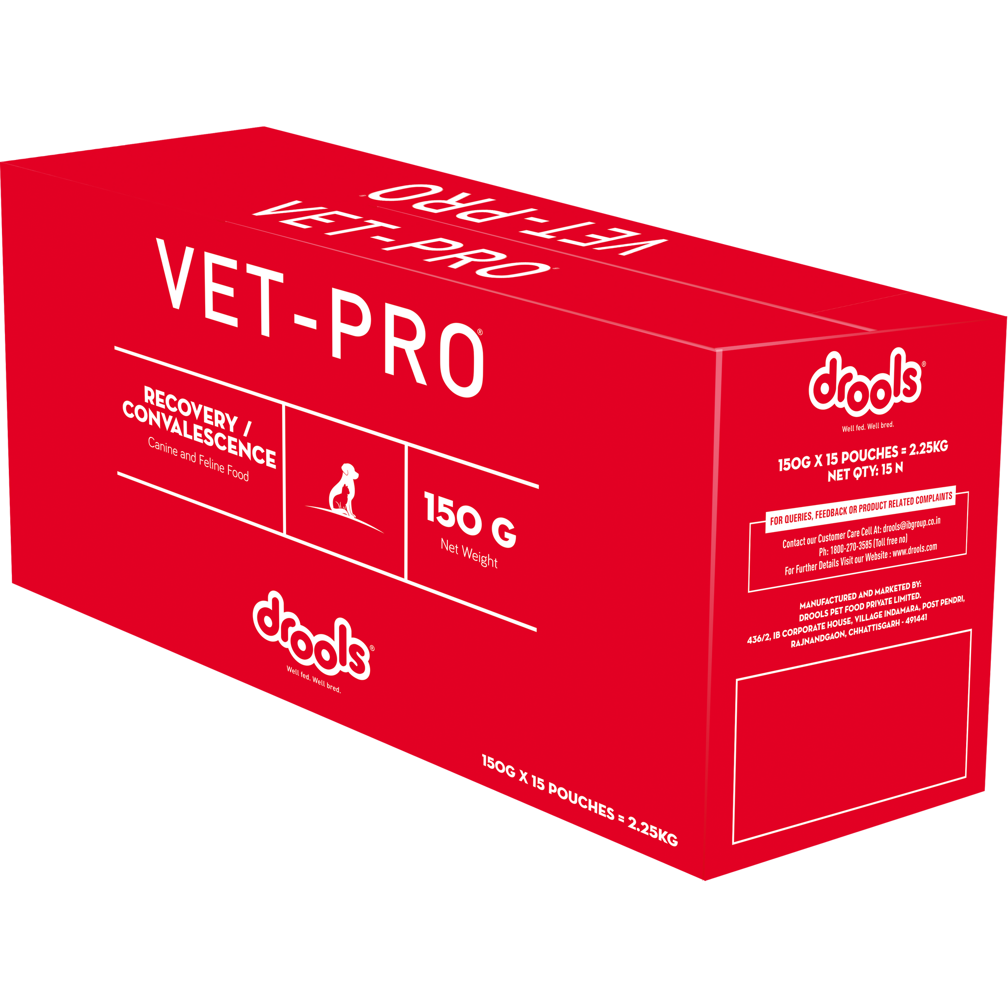 VET-PRO Recovery Gravy box of 15 pouches – front