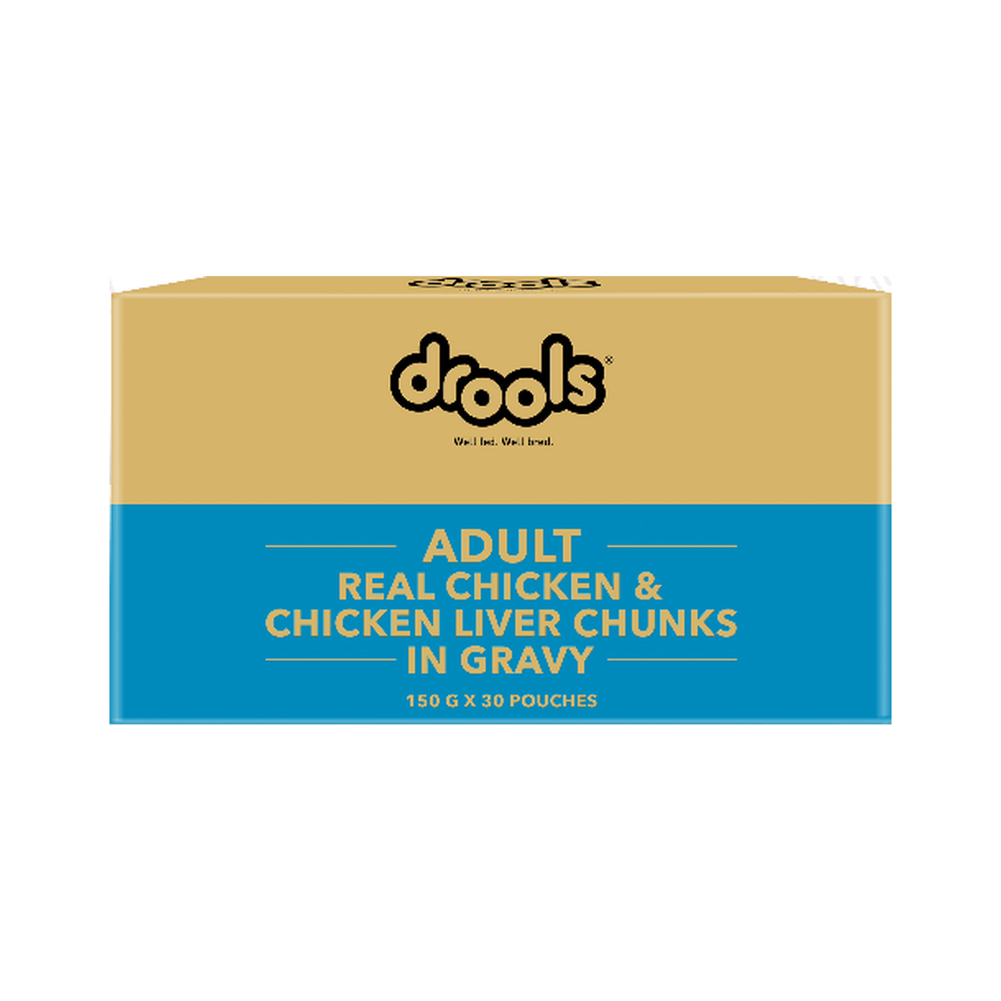 Drools Adult Real Chicken & Chicken Liver Chunks in Gravy – 150 g x 30 pouches box