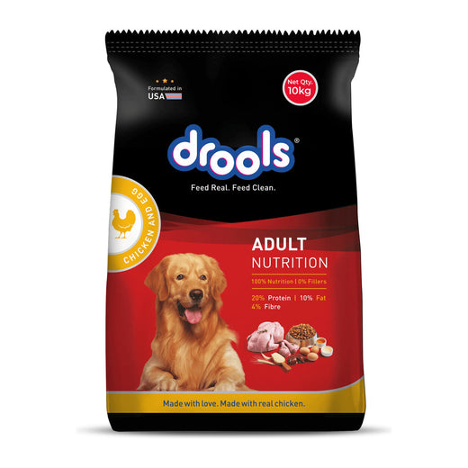 Drools Chicken and Egg Adult Dry Dog Food - 10kg - front pack