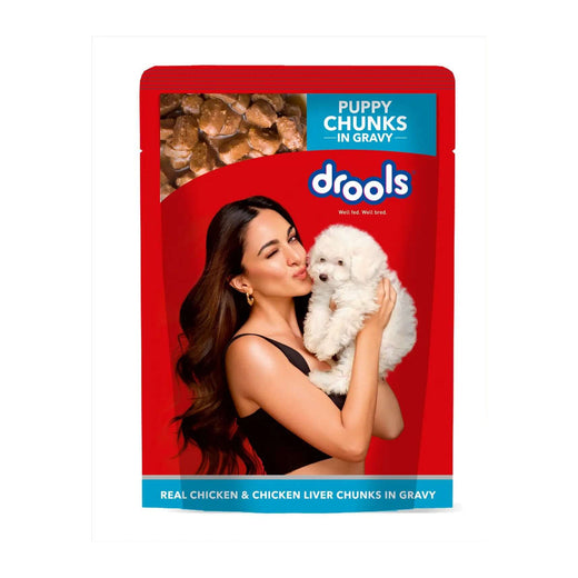 Drools Puppy Wet Dog Food - Real Chicken & Chicken Liver in Gravy, 150 g - clean front pack