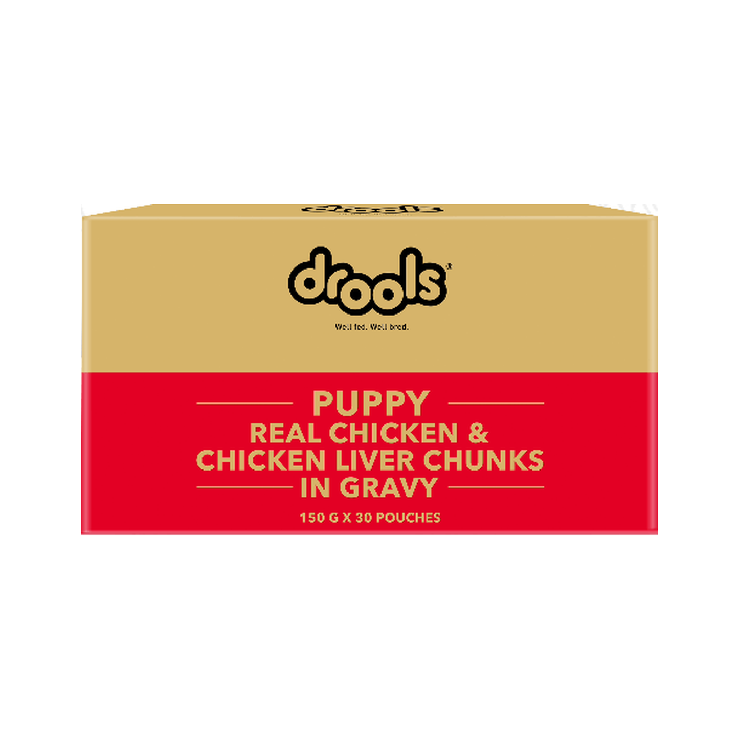 Drools Puppy Real Chicken & Chicken Liver Chunks in Gravy – 150 g x 30 pouches box