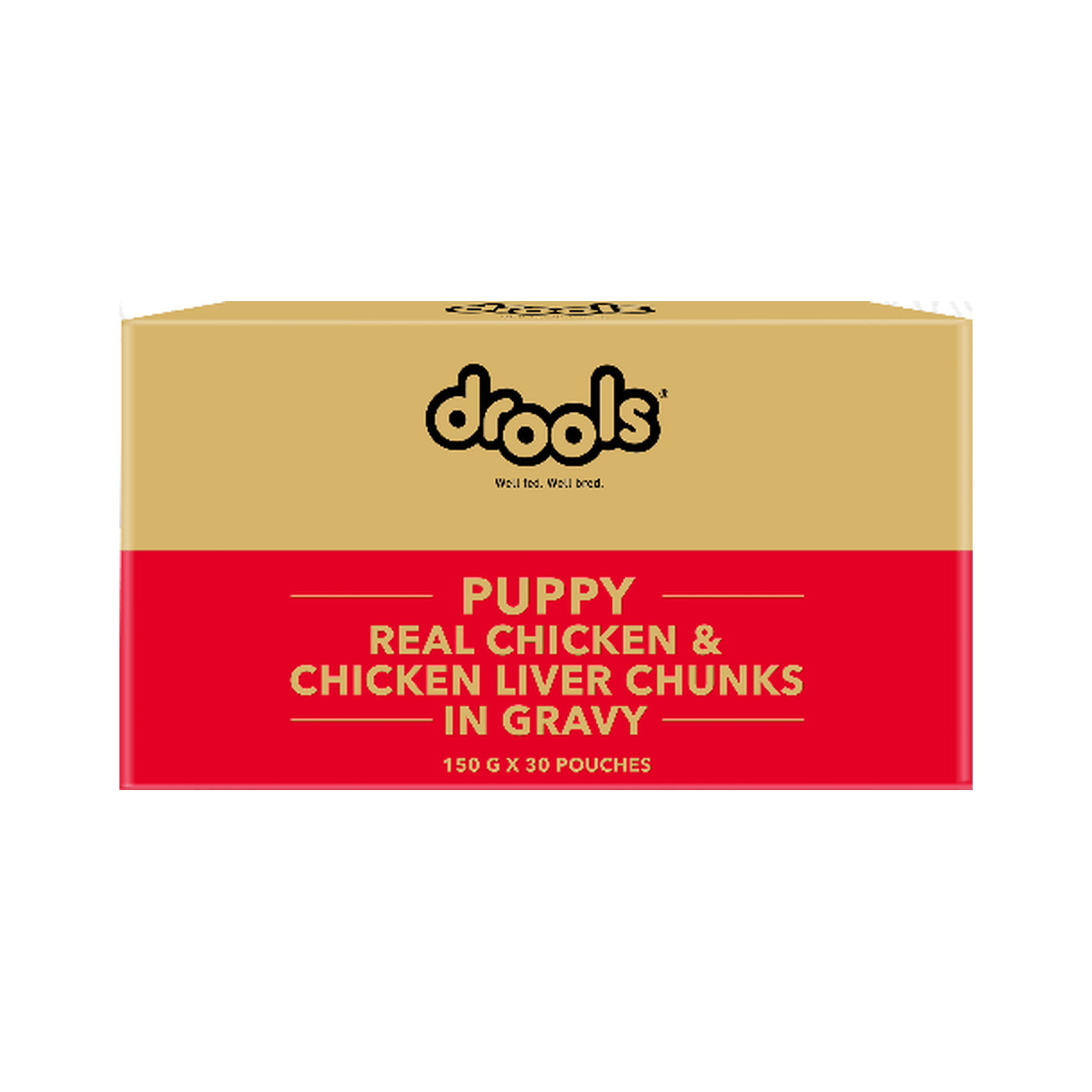 Drools Puppy Real Chicken & Chicken Liver Chunks in Gravy – 150 g x 30 pouches box
