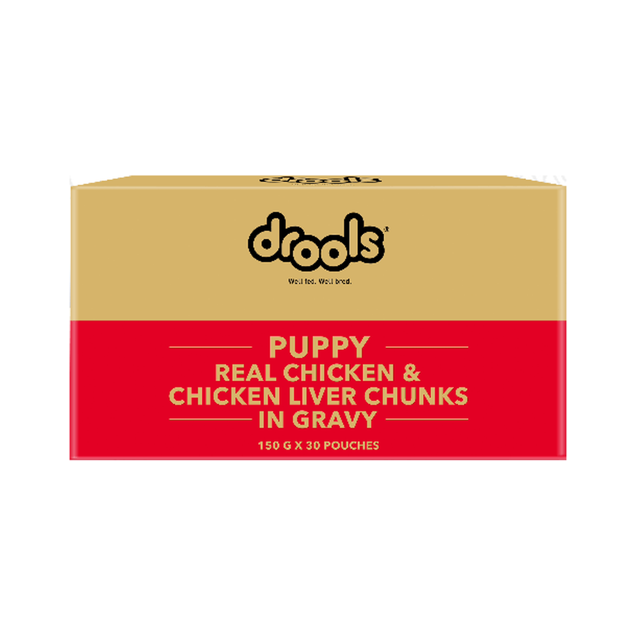 Drools Puppy Real Chicken & Chicken Liver Chunks in Gravy – 150 g x 30 pouches box