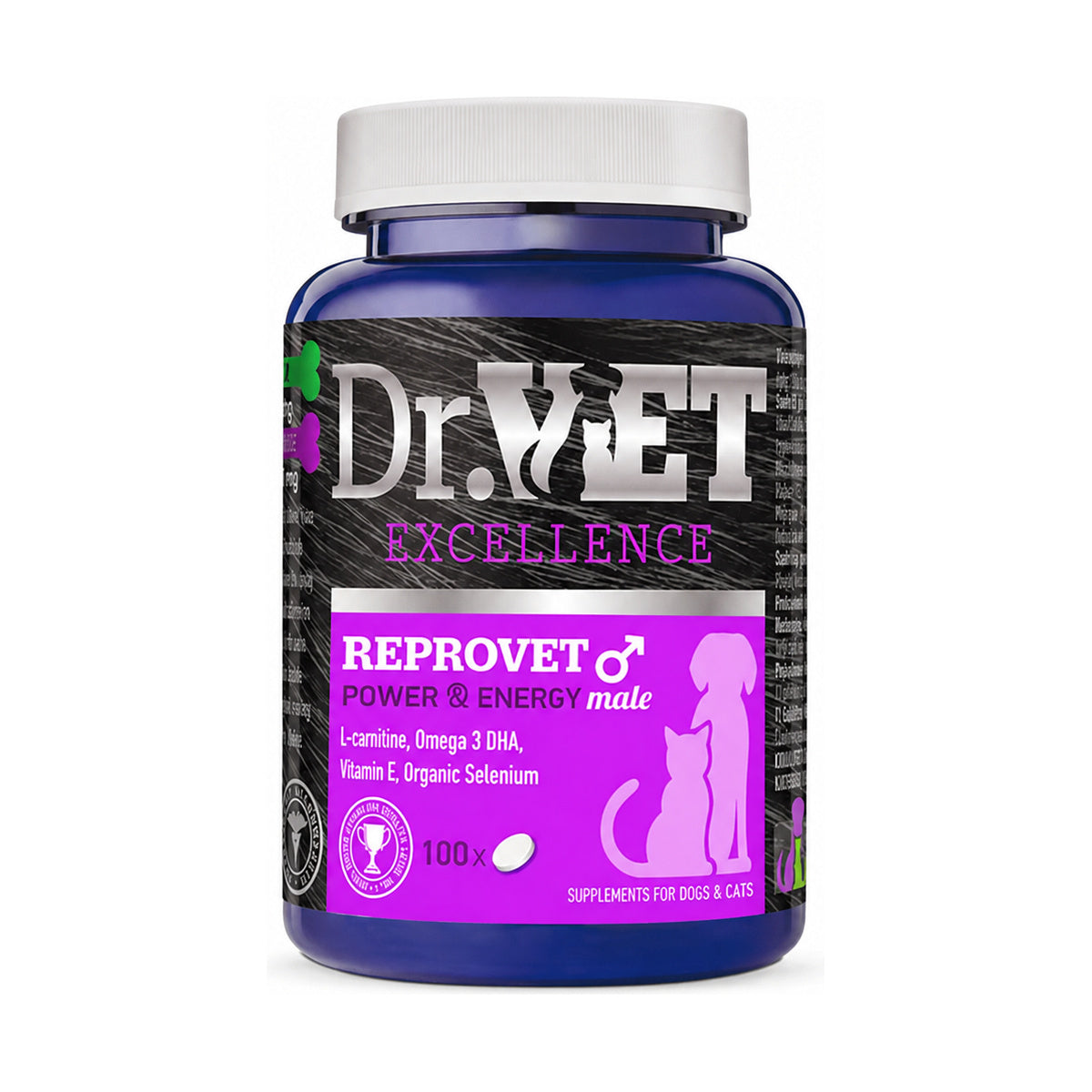 Dr.VET Excellence Reprovet Male 100 Tablets bottle