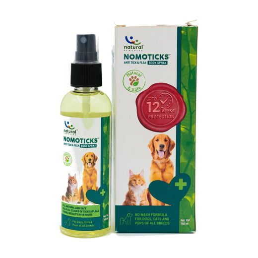 Natural Remedies Nomoticks Anti-Tick & Flea Body Spray 100ml pack front