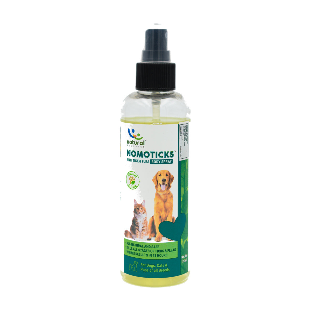 Natural Remedies Nomoticks Anti-Tick & Flea Body Spray 175ml pack front