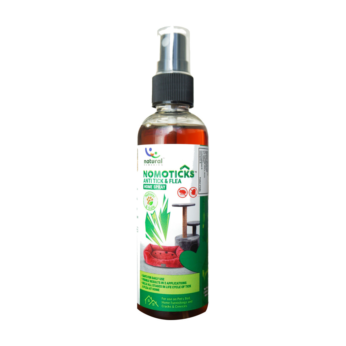 Natural Remedies Nomoticks Anti-Tick & Flea Home Spray 100ml pack front