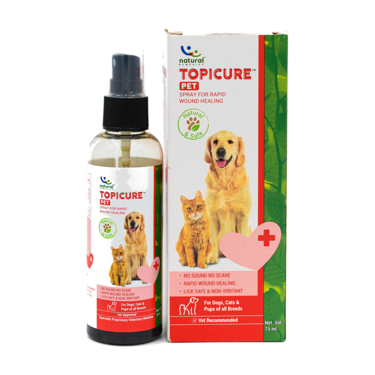 Natural Remedies Topicure Pet Wound Healing Spray 75ml pack front