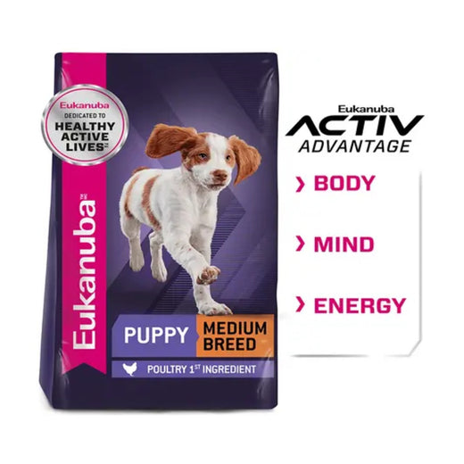Eukanuba Puppy Medium Breed 1kg pack front on white background