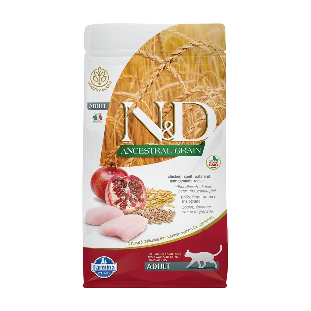 Farmina N&D Ancestral Grain Chicken & Pomegranate Adult Cat - 5kg pack front