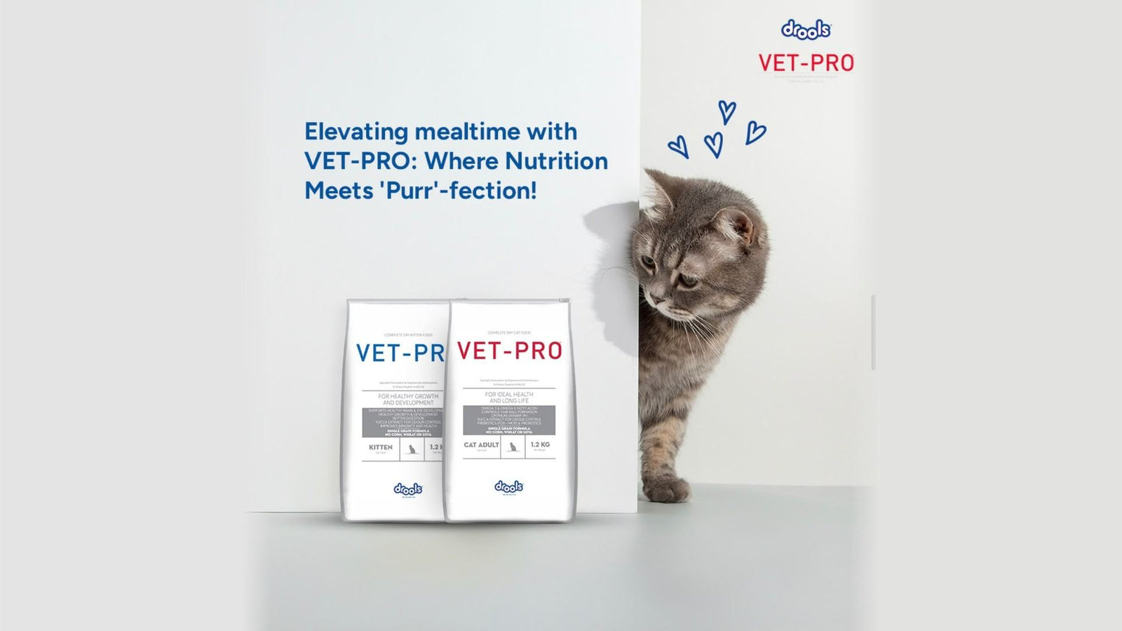 Drools VET-PRO veterinary diets — vet-formulated kitten and adult cat nutrition at MYPETS.LK.