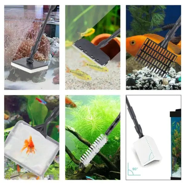 Hygger Carbon Fiber 6‑in‑1 Cleaning Tool Set