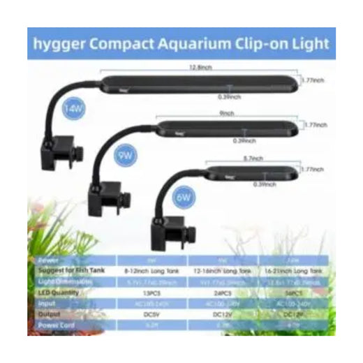 Hygger Aquarium Mini Clip On Light pack front