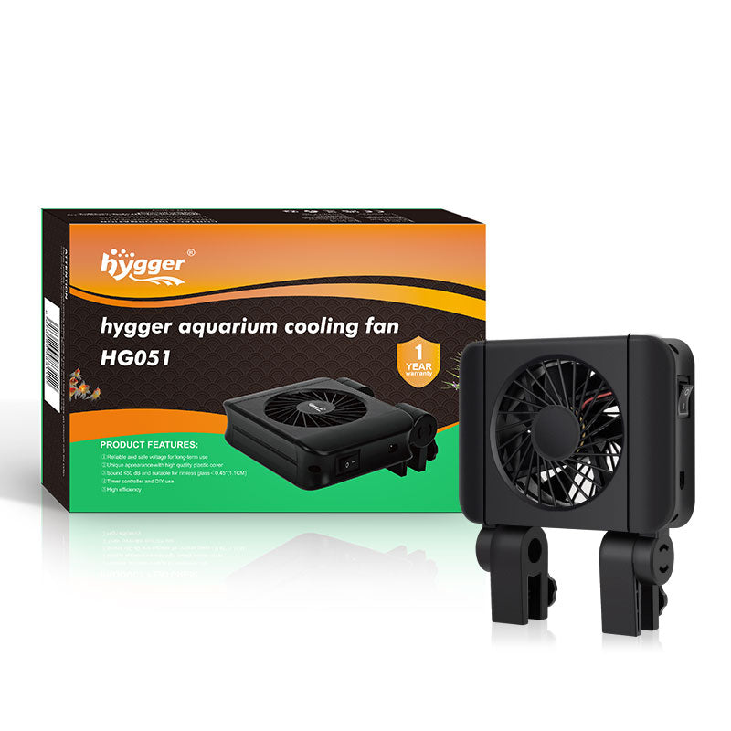 Hygger HG051 cooling fan installed on an aquarium