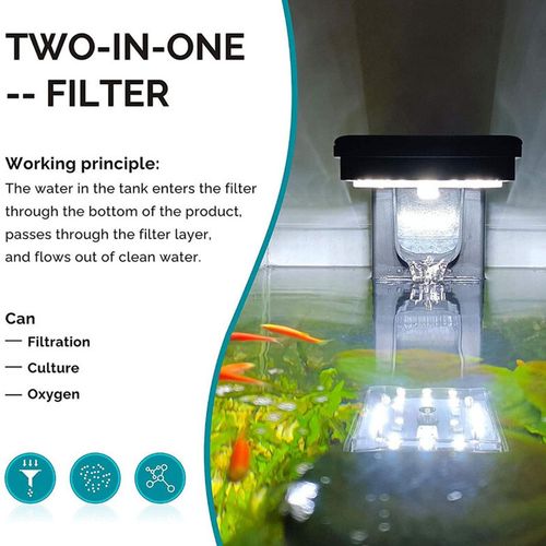 Hygger HG982 LED filter light installed on a small aquarium