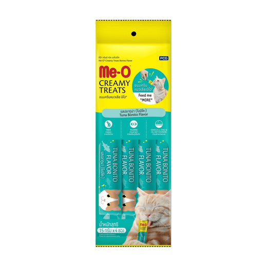 Me-O Creamy Treats - Bonito Flavour 60 g × 12 Sachets pack front