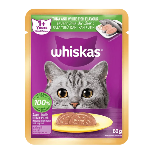 WHISKAS® Adult Tuna and White Fish Feast – 80 g Pouch