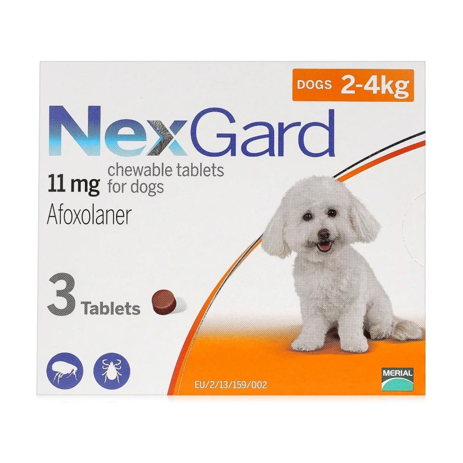 NexGard Flea & Tick Treatment for Small Dogs – 3 Chews (2–4 kg) pack front