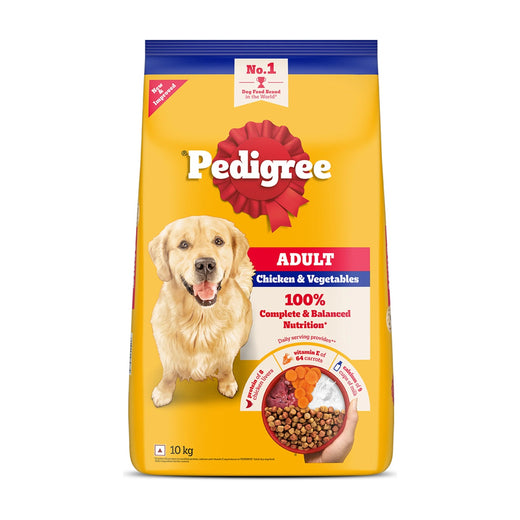 PEDIGREE Adult Chicken, Rice and Vegetable Dry Food 10 kg pack front