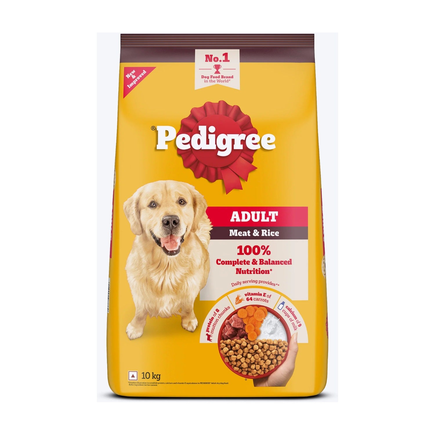 PEDIGREE Adult Meat & Rice Dry Food 10 kg pack front