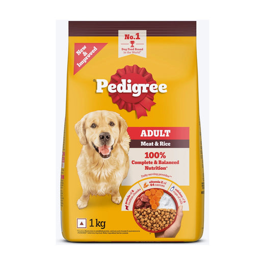 PEDIGREE Adult Meat & Rice Dry Food 1 kg pack front