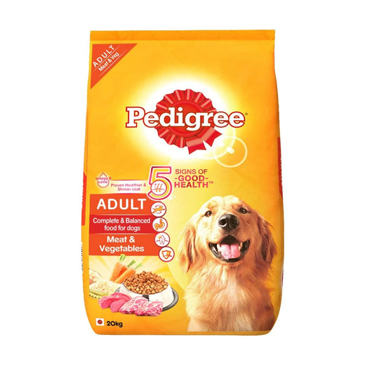 PEDIGREE® Adult Meat and Vegetables Dry Food – 20 kg pack front